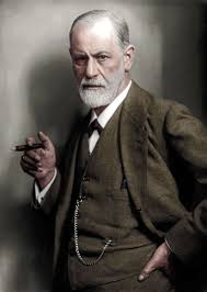 Portrait of Sigmund Freud holding a cigar
