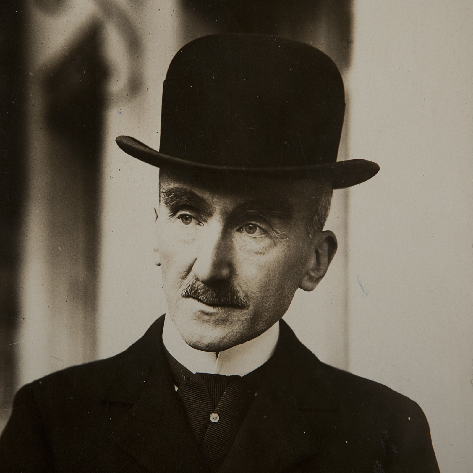 Portrait of philosopher Henri Bergson wearing a bowler hat